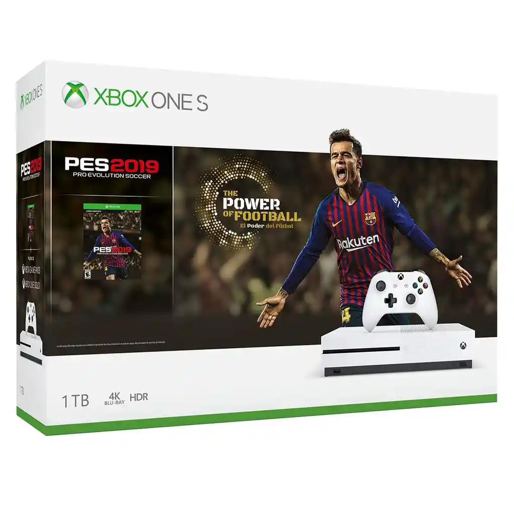 Xbox Consola de Videojuegos Xbox One S de 1Tb + Videojuego Pes 19